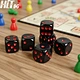 6 Sided Dice Acrylic Dice Black Dice Red Points Dice Round Corner Dice 16mm Dice DND Dice Board Game